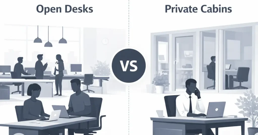 Open Desks vs Private Cabins in Noida